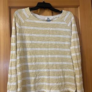 Old Navy Fitted White and Yellow Hoodie